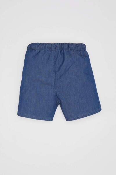 Baby Boy Drawstring Jean Shorts Mint Blue - 10