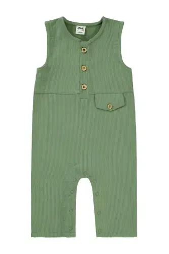 Baby Boy Dungaree 6-18 Months Dark Khaki-Dark Khaki - CIVIL BABY (1)