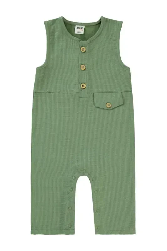 Baby Boy Dungaree 6-18 Months Dark Khaki-Dark Khaki - 2