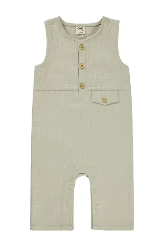 Baby Boy Dungarees 6-18 Months Stone Color-Stone Color - CIVIL BABY