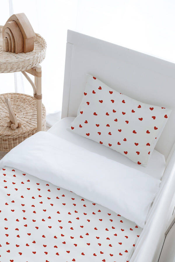 Baby Boy Duvet Cover Set (100x150) - Iconic Series - Red Hearts - 6