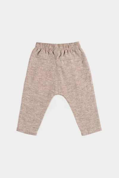 Baby Boy Elastic Waist Beige Pants - 2