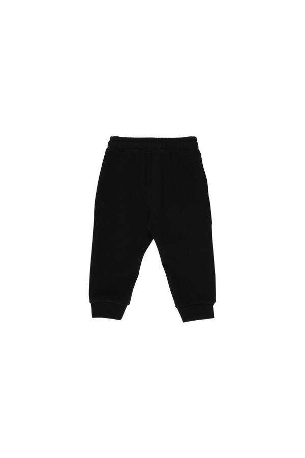 Baby Boy Elastic Waist Black Sweatpants - 2