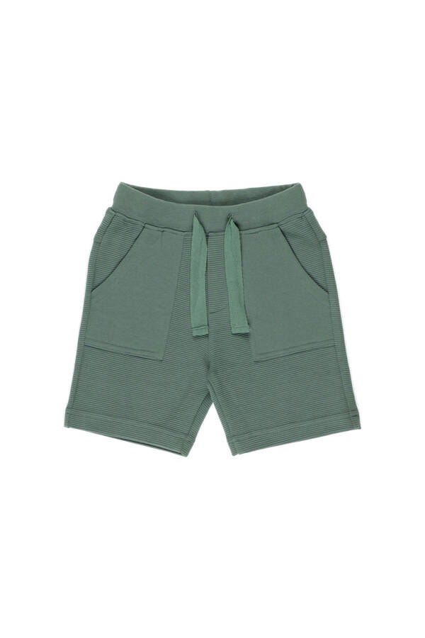 Baby Boy Elastic Waist Green Shorts - 1