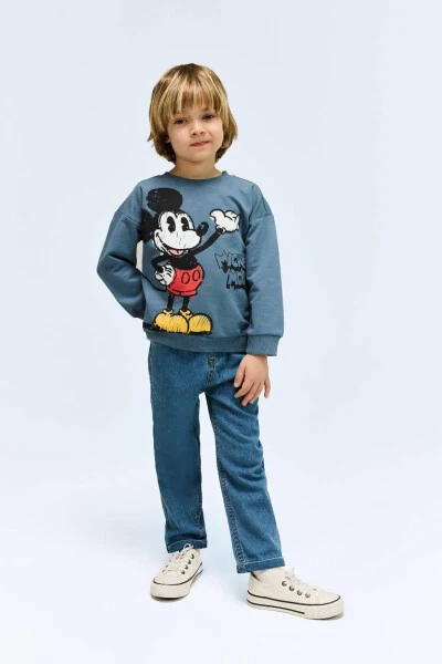 Baby Boy Elastic Waist Straight Leg Jeans Mint Blue - DEFACTO