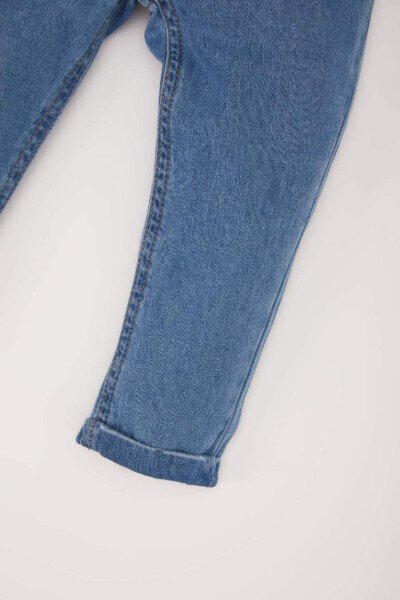 Baby Boy Elastic Waist Straight Leg Jeans Mint Blue - 4