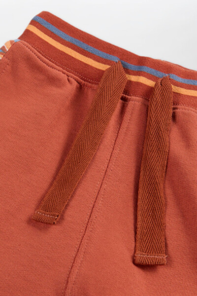 Baby Boy Elastic Waistband Terracotta Sweatpants - 3