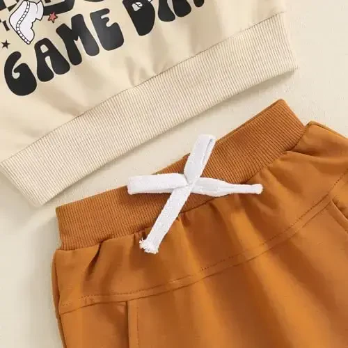 Baby Boy Fall Clothes Set Long Sleeve Letter Print Sweatshirt Pants Toddler Infant Outfits 6 12 18 24 Months 2T - 6