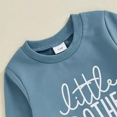 Baby Boy Fall Clothes Set Long Sleeve Letter Print Sweatshirt Pants Toddler Infant Outfits 6 12 18 24 Months 2T - 4