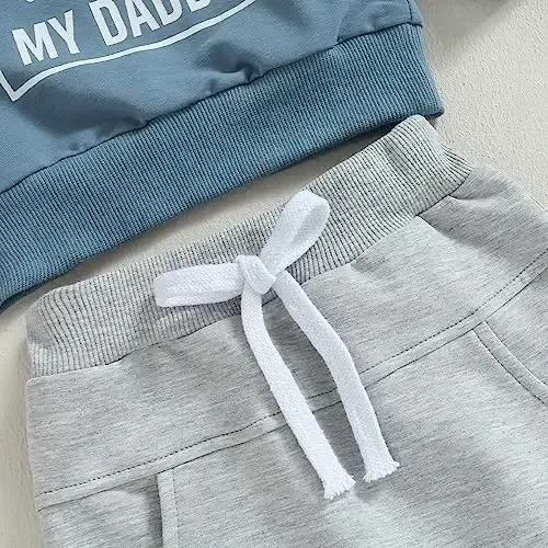 Baby Boy Fall Clothes Set Long Sleeve Letter Print Sweatshirt Pants Toddler Infant Outfits 6 12 18 24 Months 2T - 6