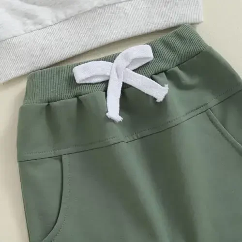 Baby Boy Fall Clothes Set Long Sleeve Letter Print Sweatshirt Pants Toddler Infant Outfits 6 12 18 24 Months 2T - 6