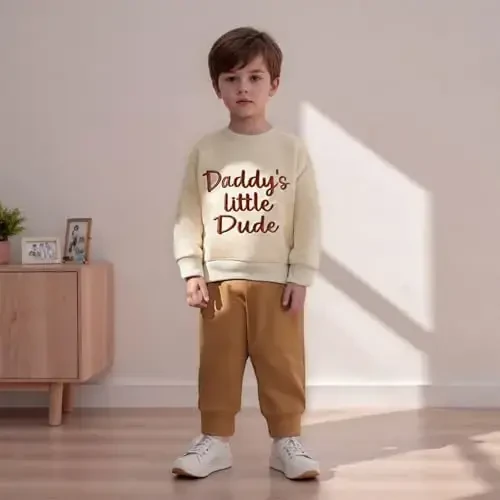 Baby Boy Fall Clothes Set Long Sleeve Letter Print Sweatshirt Pants Toddler Infant Outfits 6 12 18 24 Months 2T - 3