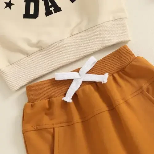 Baby Boy Fall Clothes Set Long Sleeve Letter Print Sweatshirt Pants Toddler Infant Outfits 6 12 18 24 Months 2T - 6