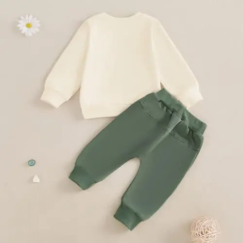 Baby Boy Fall Clothes Set Long Sleeve Letter Print Sweatshirt Pants Toddler Infant Outfits 6 12 18 24 Months 2T - 3