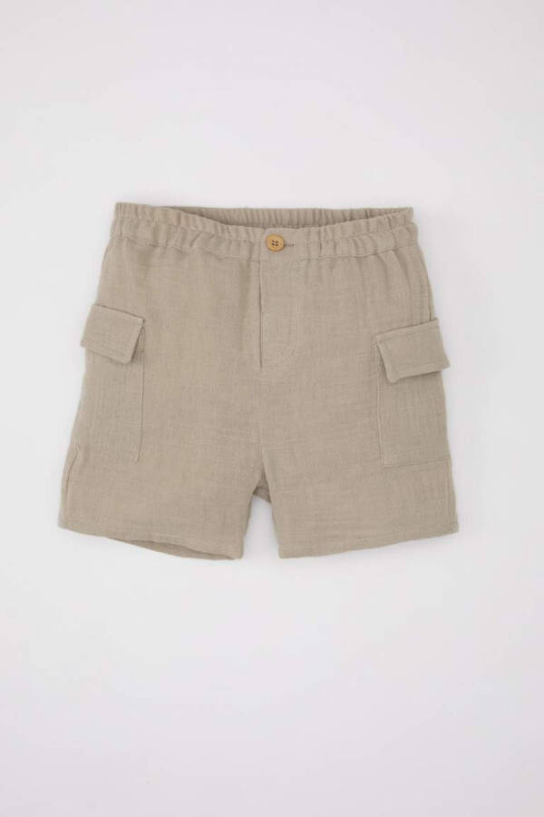 Baby Boy Flame Cotton Shorts Sand - 5