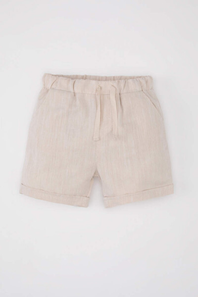 Baby Boy Flame Cotton Shorts Sand - 6