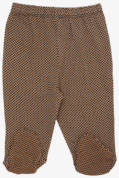 Baby Boy Footed Pants with Pattern, 6 Months, Light Brown - 4