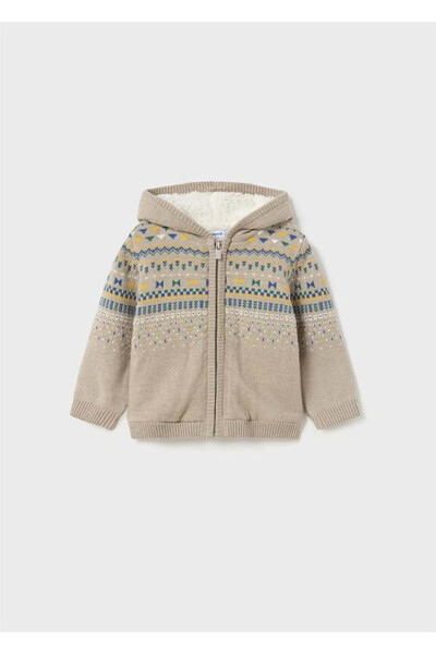 Baby Boy Fur Lined Zippered Knitted Pullover - MAYORAL