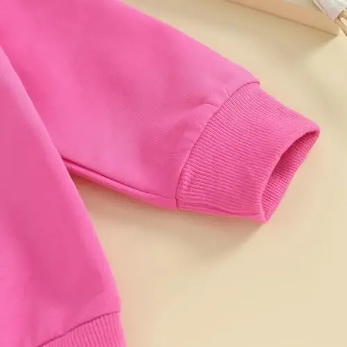 Baby Boy Girl Chiroyli Uzun Qisma Ekipaj Bo'yin Harflar Yurak Bosma Sweatshirt Go'dak Yangi Tug'ilganlar Sevishganlar kuni Kiyimi - 7