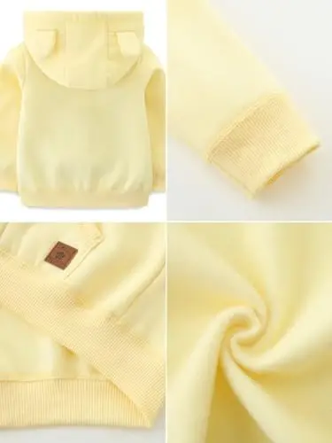 Baby Boy Girl Clothes Zip-Up Hoodies with Sherpa Lining Spring Fall Outerwear Coat - 6