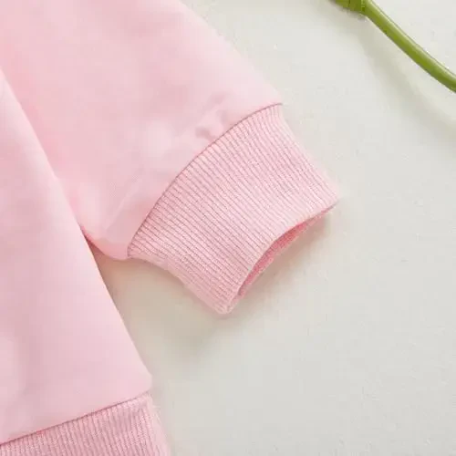 Baby Boy Girl Cute Long Sleeve Crew Neck Letters Heart Print Sweatshirt Infant Newborn Valentines Outfit - 7