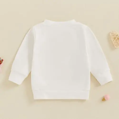 Baby Boy Girl Cute Uzun yengli Crew Neck Harflar Yurak Print Sweatshirt Go'dak Yangi tug'ilgan chaqaloq Valentin kuni liboslari - 4