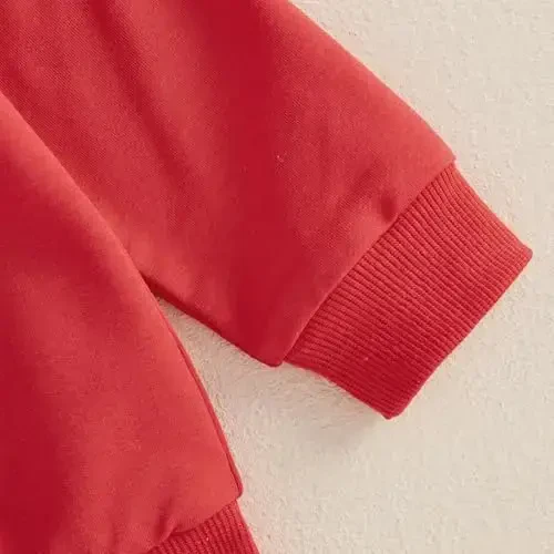 Baby Boy Girl Cute Uzun Yengli Ekipaj Bo'yin Harflar Yurak Bosma Sviter Chaqaloq Yangi Tug'ilgan Sevishganlar Libosi - 6