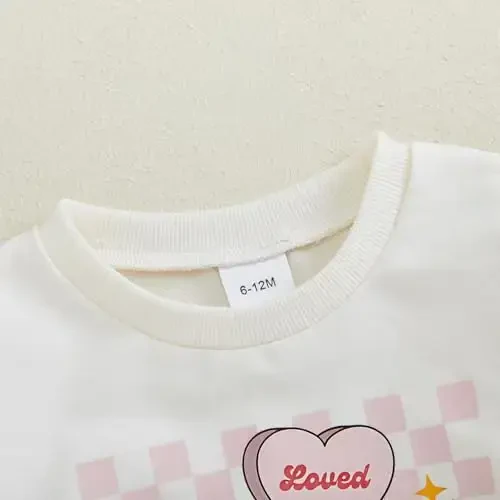 Baby Boy Girl Cute Uzun yengli ekipaj bo'yinli xatlar Yurak bosma sviter Infant Newborn Sevishganlar kuni libosi - 5