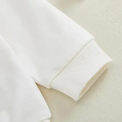 Baby Boy Girl Cute Uzun yengli ekipaj bo'yinli xatlar Yurak bosma sviter Infant Newborn Sevishganlar kuni libosi - 7