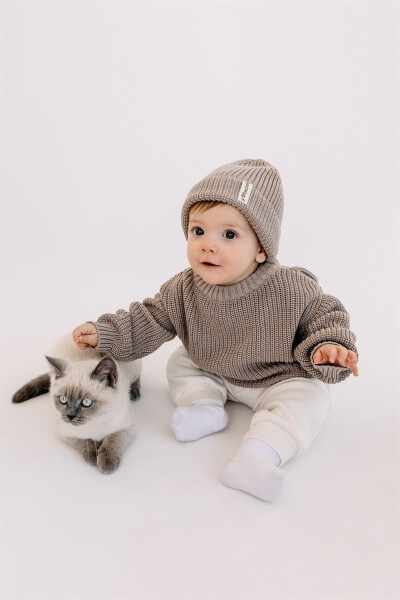 Baby Boy Girl Knit Sweater Caramel Color - YOBEBEK