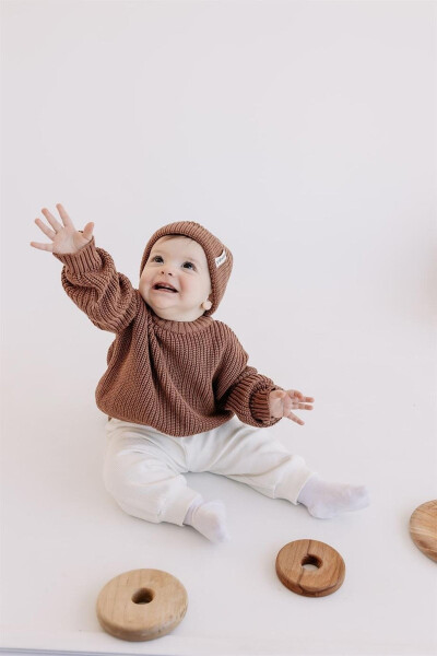 Baby Boy Girl Knitted Sweater Brick Color - 1