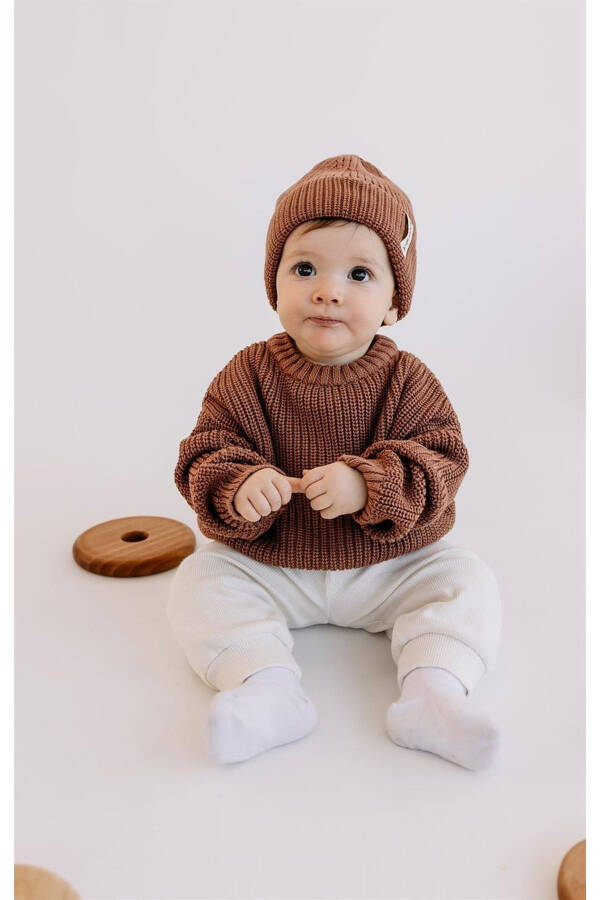 Baby Boy Girl Knitted Sweater Brick Color - 6