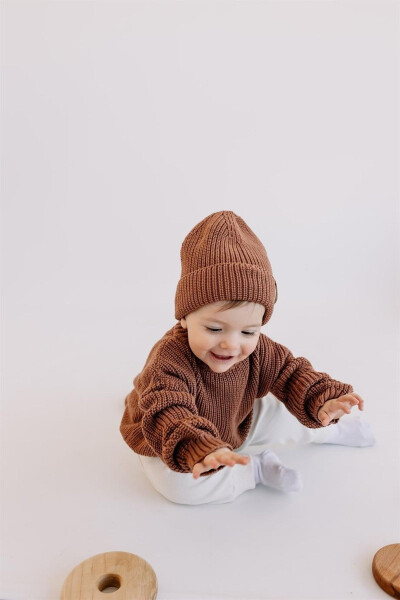 Baby Boy Girl Knitted Sweater Brick Color - 7