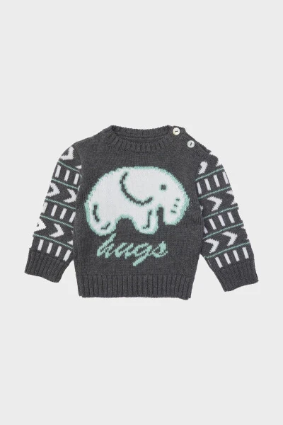 Baby Boy Grey Sweater 23FW0LT8402 - 1