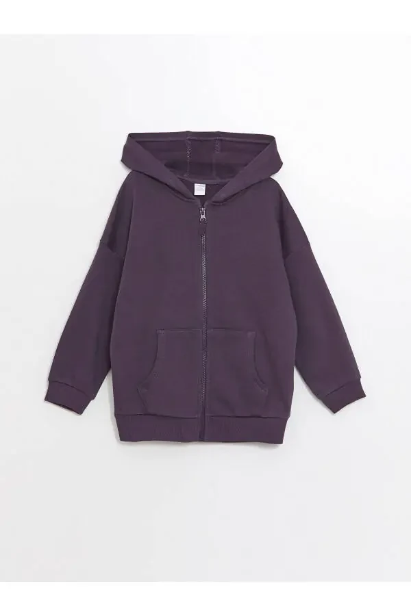 Baby boy hooded zippered sweatshirt - 1