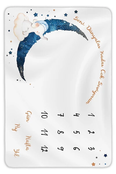 Baby Boy Hospital Discharge Newborn Memory Blanket Fleece 150x100cm, Newborn Baby Memory Cards - Modazone (1)