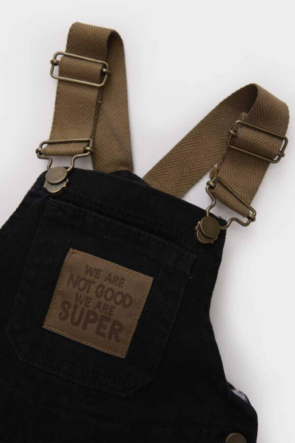 Baby Boy Jean Dungaree Overalls - Anthracite - 2