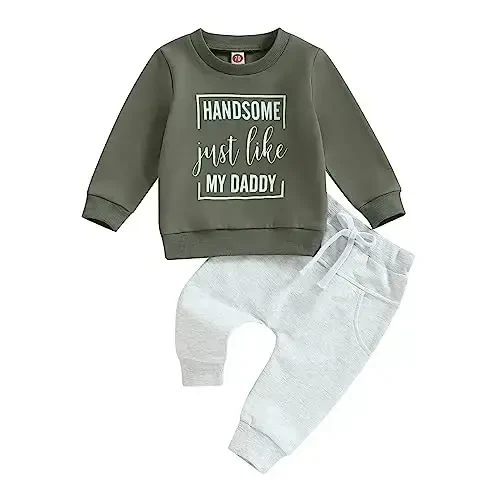 Baby Boy Kuzgi Kiyimlar To'plami Uzun Qisma Xatli Print Sweatshirt Shim Toddler Go'dak Kiyimlari 6 12 18 24 Oy 2T 