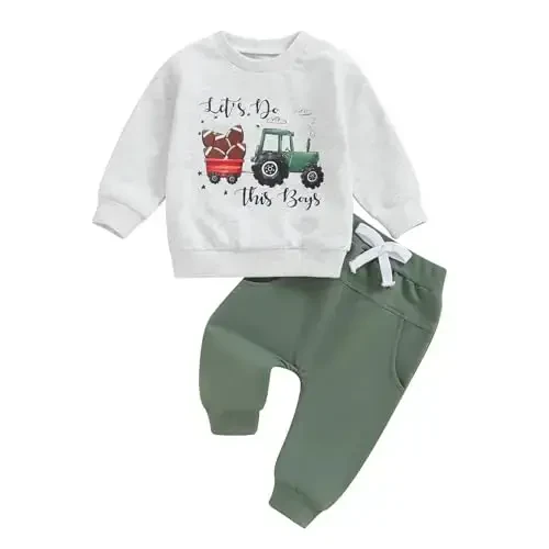 Baby Boy Kuzgi Kiyimlar To'plami Uzun Qisma Xatli Print Sweatshirt Shimlar Go'dak Chaqaloq Kiyimlari 6 12 18 24 Oy 2T - BABY