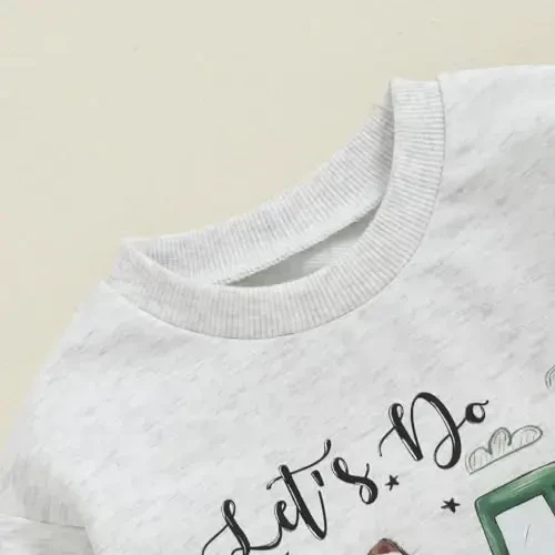 Baby Boy Kuzgi Kiyimlar To'plami Uzun Qisma Xatli Print Sweatshirt Shimlar Go'dak Chaqaloq Kiyimlari 6 12 18 24 Oy 2T - 4