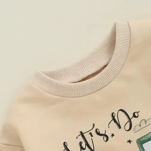 Baby Boy Kuzgi Kiyimlar To'plami Uzun Yengli Harfli Sweatshirt Shim Toddler Chaqaloq Kiyimlari 6 12 18 24 Oy 2T - 4