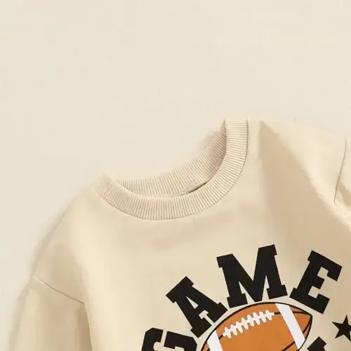 Baby Boy Kuzgi Kiyimlar To'plami Uzun Yengli Xatli Print Sweatshirt Shim Toddler Chaqaloq Kiyimlari 6 12 18 24 Oy 2T - 4