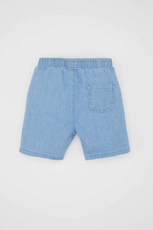 Baby Boy Label Printed Jean Shorts Light Blue - 7