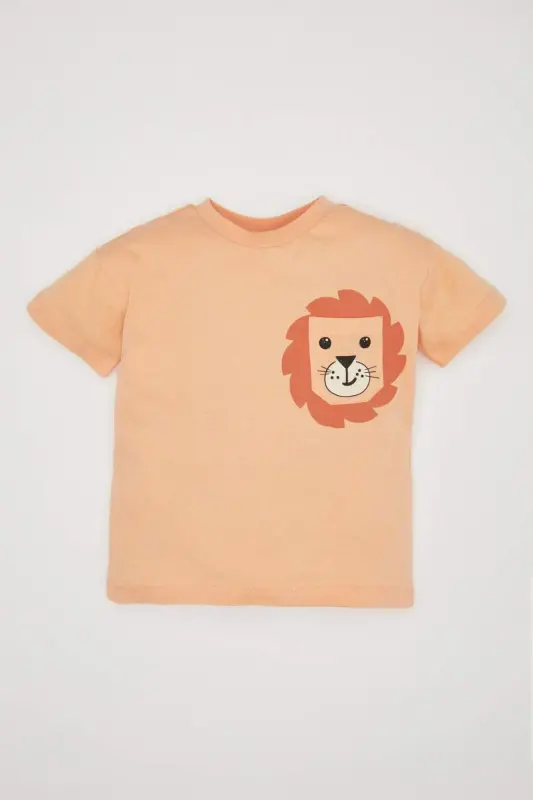 Baby Boy Lion Printed Short Sleeve T-Shirt Z6942a224sm - 1