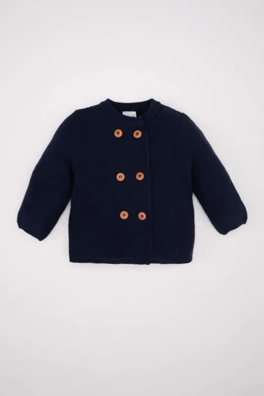 Baby Boy Long Sleeve Buttoned Knitted Cardigan C9601A524AU - DEFACTO