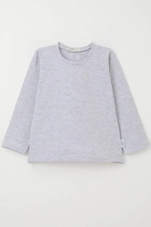 Baby Boy Long Sleeve T-Shirt Basic 9 Months-3 Years, Light - 1