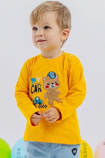 Baby Boy Long Sleeve T-Shirt Bear Printed Text - Modazone (1)