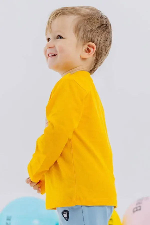 Baby Boy Long Sleeve T-Shirt Bear Printed Text - 3