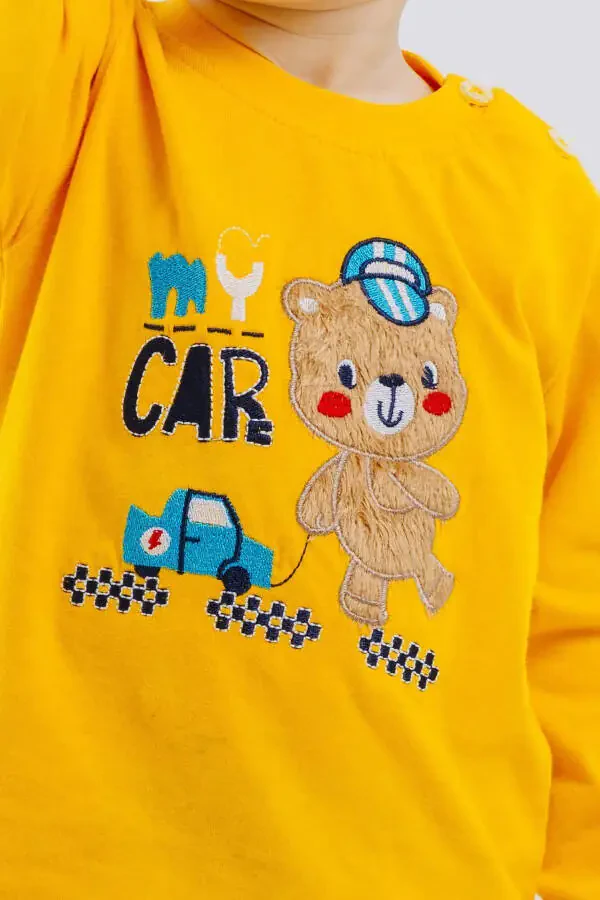 Baby Boy Long Sleeve T-Shirt Bear Printed Text - 5
