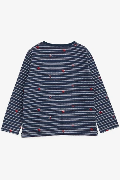Baby Boy Long Sleeve T-Shirt Bursting Sea Theme 9 Months-3 Years, Navy Blue - Modazone (1)